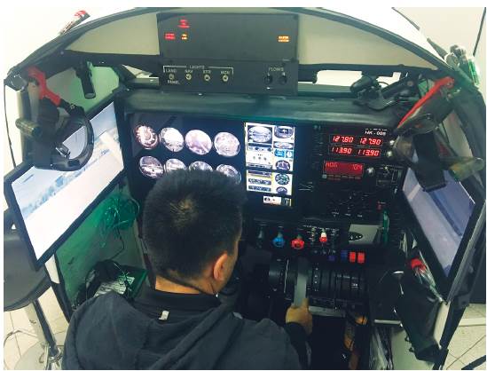 Static flight simulator.