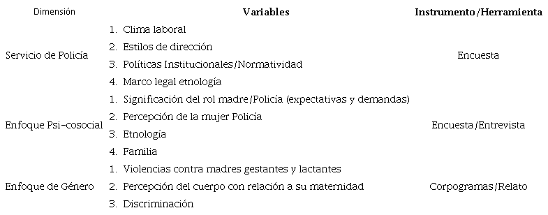 Dimensiones y variables de la investigación