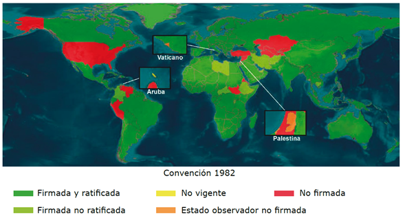 Estados adheridos a la Convemar de 1982
