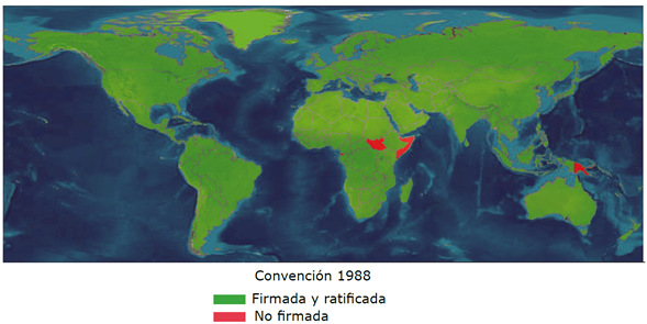 Estados adheridos a la Convenci&oacute;n de 1988