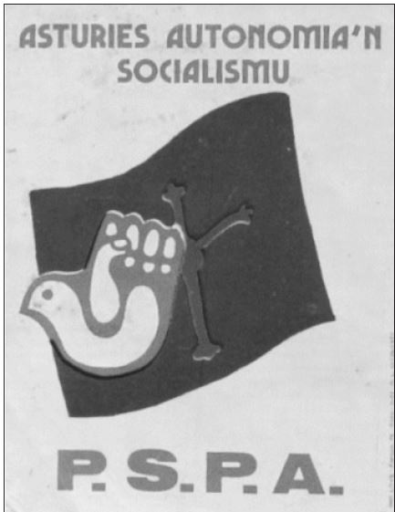 Publicidad del PSP en asturiano. 1976 o 1977