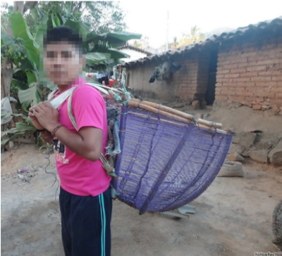 Figura 10. Forma de cargar el güilile.