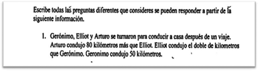 Tarea de problem posing tomada de Silver y Cai 