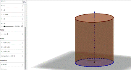 Vista del cilindro en posici�n vertical