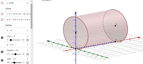 Vista del cilindro en posici�n horizontal