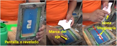 M�todo para establecer el eje sim�trico en los gajos con relaci�n a la pantalla y el dise�o que imprimen