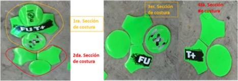 Construcci�n de secciones semejantes en la costura de gajos