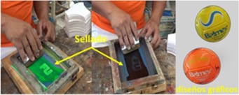 Proceso de sellado que efect�an para imprimir dise�os gr�ficos