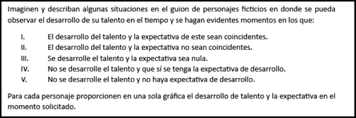 Actividad de exploraci�n. Talento y expectativa