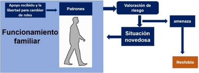 Modelo explicativo de la neofobia a partir del funcionamiento familiar