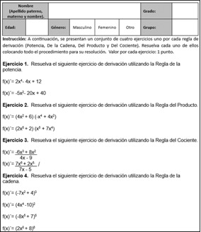 Bater�a de ejercicios proporcionada a los estudiantes