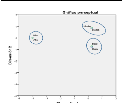 Gráfico Perceptual de la Promoción del Marketing y el Posicionamiento.