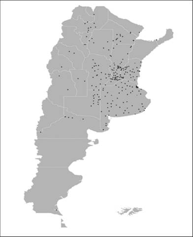 Cortes de ruta y movilizaciones en Argentina, período marzo-junio de 2008. Fuente: Elaboración propia