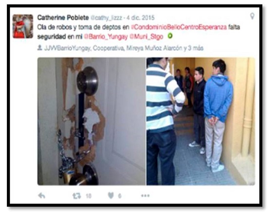 Captura de un tweet que evidencia esa sensación de inseguridad.