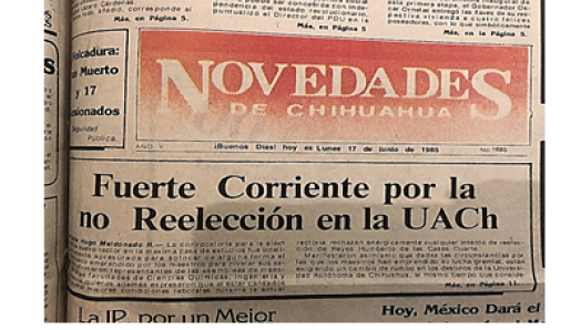 Nota periodstica, primer desplegado en contra Reyes Humberto de las Casas Duarte