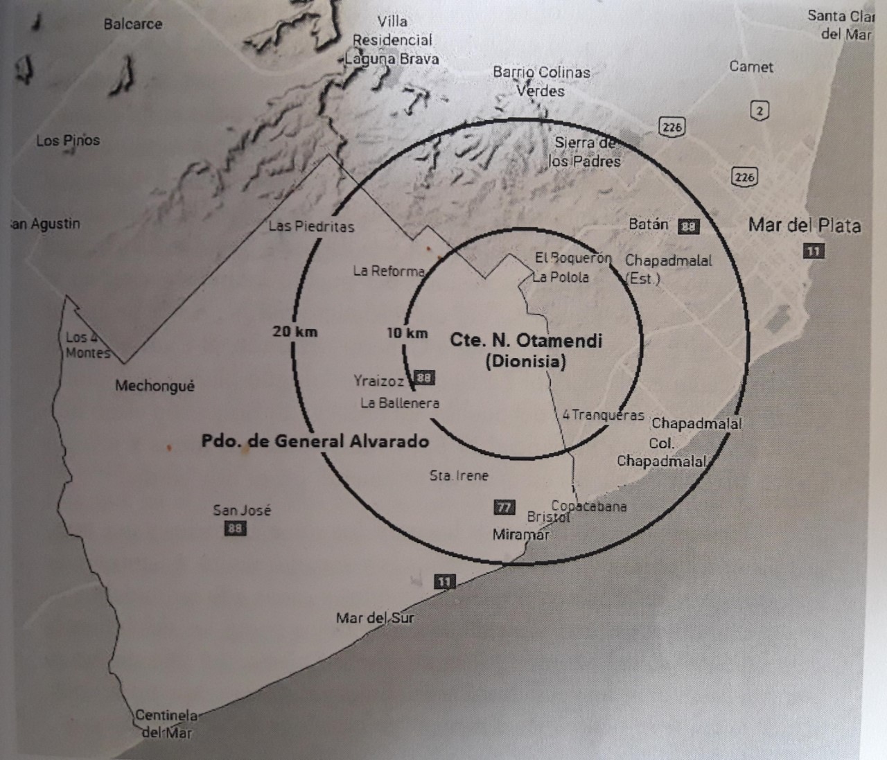 Ubicacin geogrfica de Comandante Nicanor Otamendi, al sudeste de la provincia de Buenos Aires