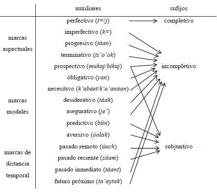 El sistema de TAM en maya yucateco (a partir de Bohnemeyer 2001)