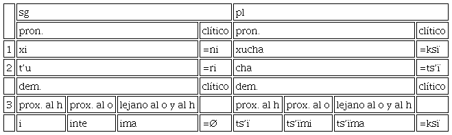 Pronombres y clíticos de sujeto y demostrativos