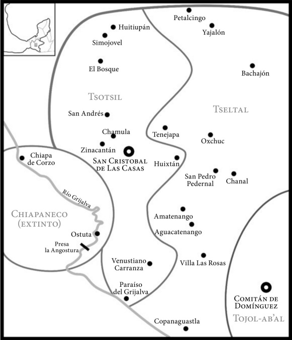 Lenguas y localidades mencionadas (Cartograf�a: Rey Alba)
