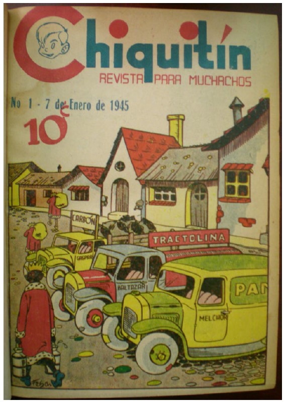 Portada de 
							Chiquit&iacute;n. 
							Revista para muchachos, 1, 7 de enero de 1945. Buena Prensa. M&eacute;xico
						