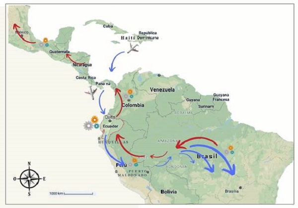 Rutas de ida y vuelta y su paso por Ecuador