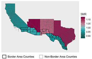 SMR by State (USA-Mexico BA map)
