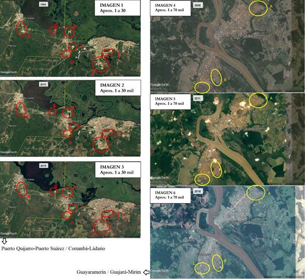 Expansi�n de las manchas urbanas en el tiempo
