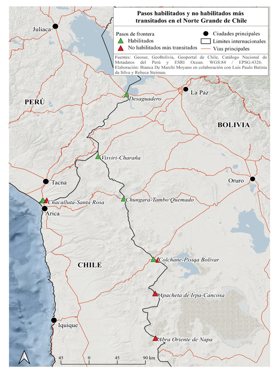 Mapa del norte chileno
