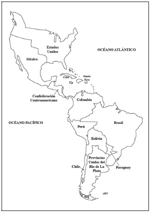 DIVISIÓN POLÍTICA DE AMÉRICA HACIA 1826.