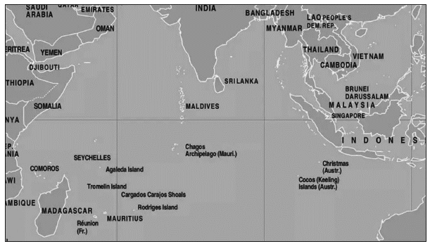 Map of the Indian Ocean