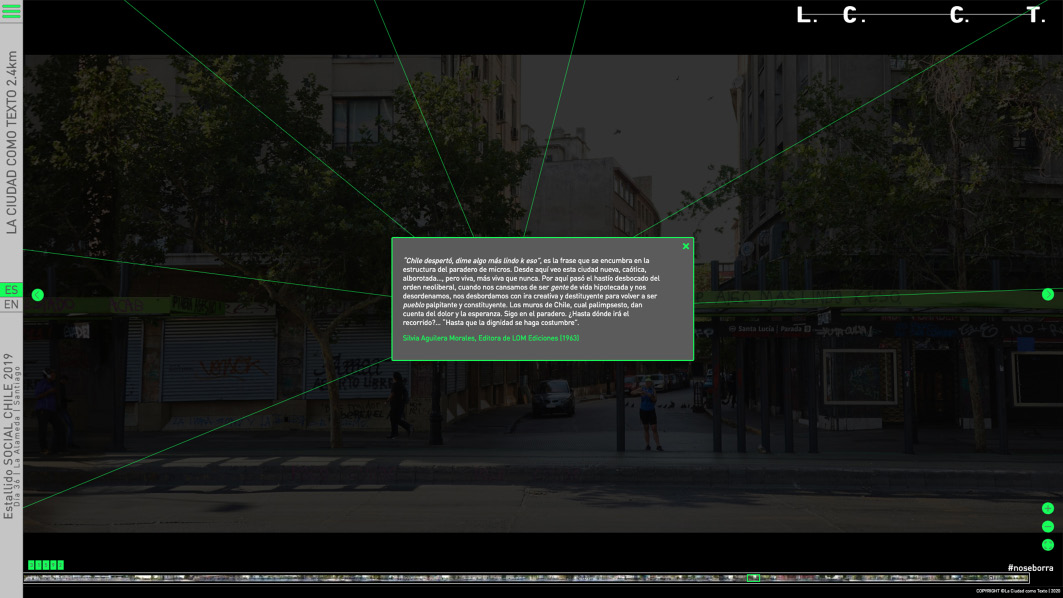 Recorrido web. Nota Al pie. La ciudad como texto (2019).