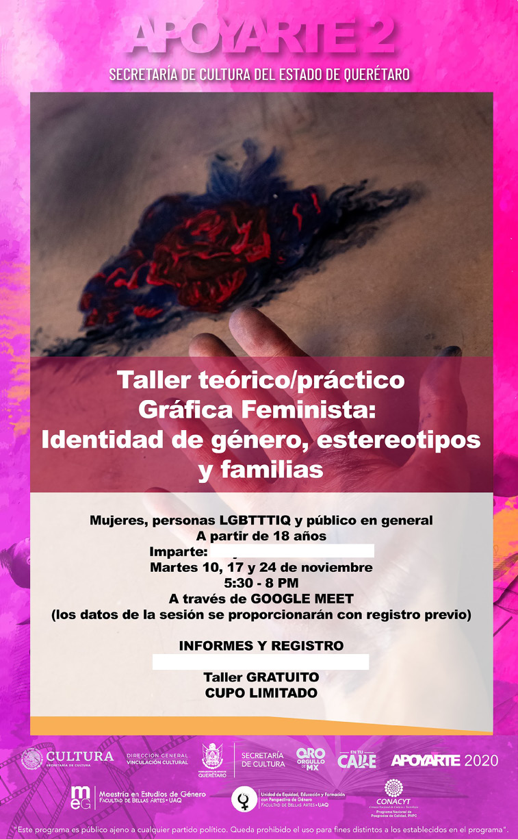 Cartel del taller impartido a través de Apoyarte 2.