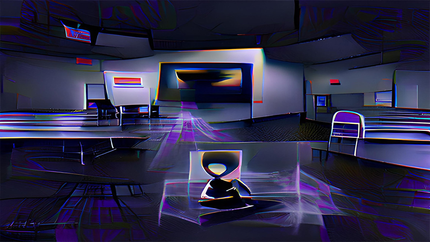 Absence/presence/void/shadow. Frame de video. Elaboracin propia usando las redes neuronales VQGAN+CLIP.