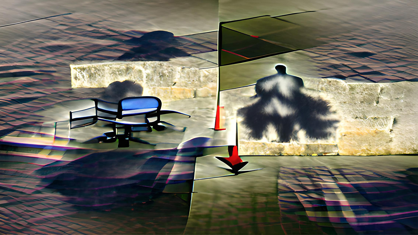 Presence/void/shadow/absence. Frame de video. Elaboracin propia usando las redes neuronales VQGAN+CLIP.
