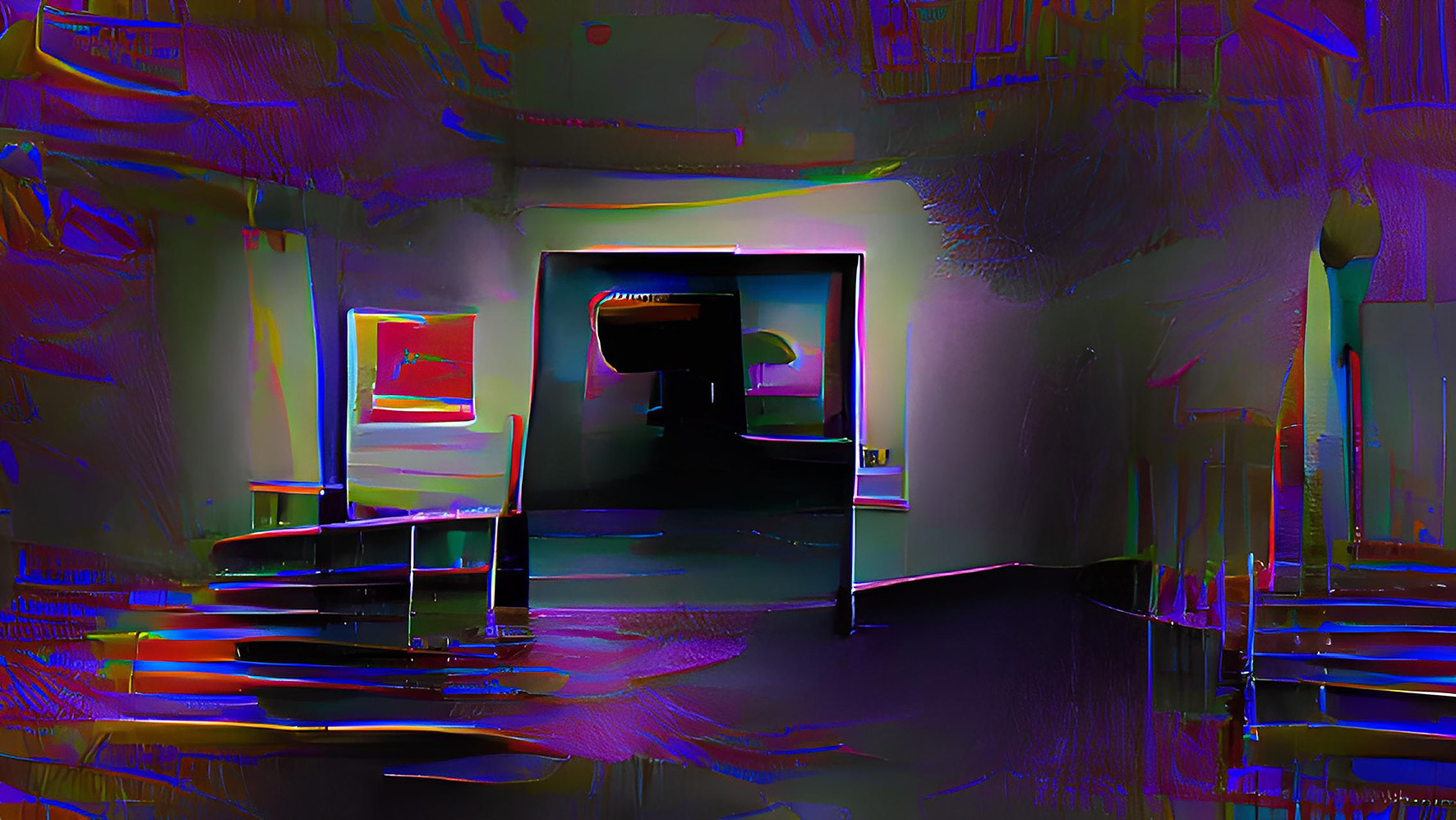 Shadow/presence/absence/void. Frame de video. Elaboracin propia usando las redes neuronales VQGAN+CLIP.