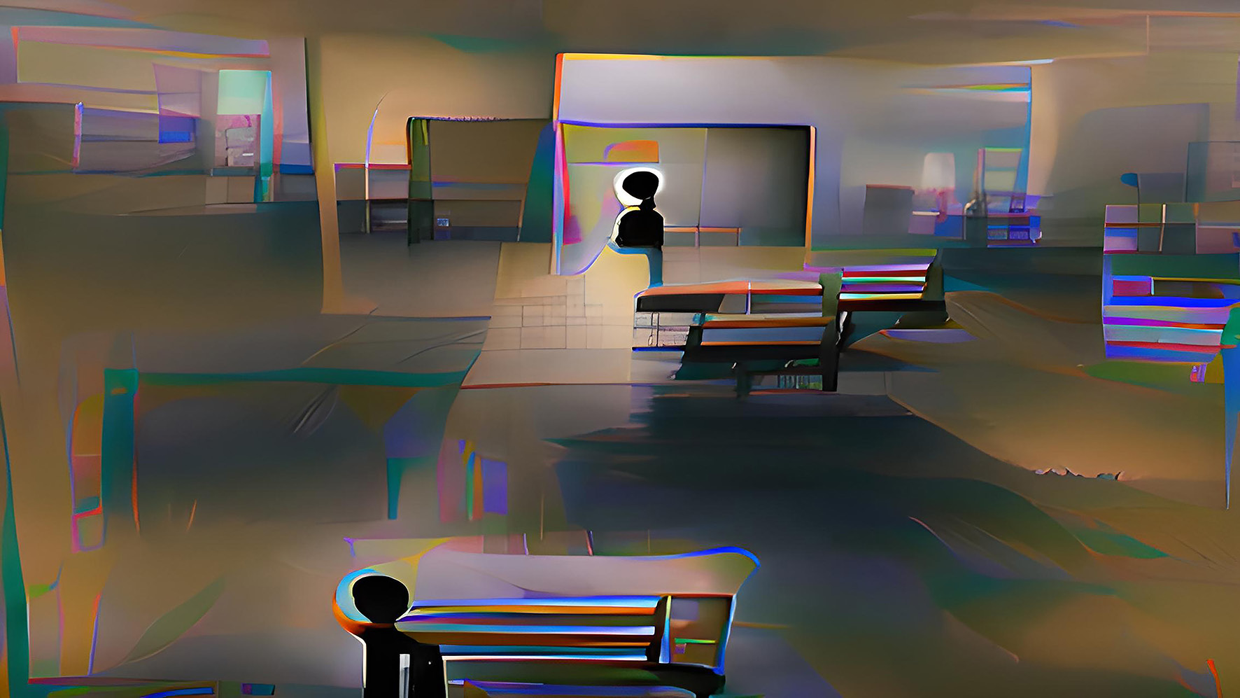 Void/absence/void/shadow. Frame de video. Elaboracin propia usando las redes neuronales VQGAN+CLIP.