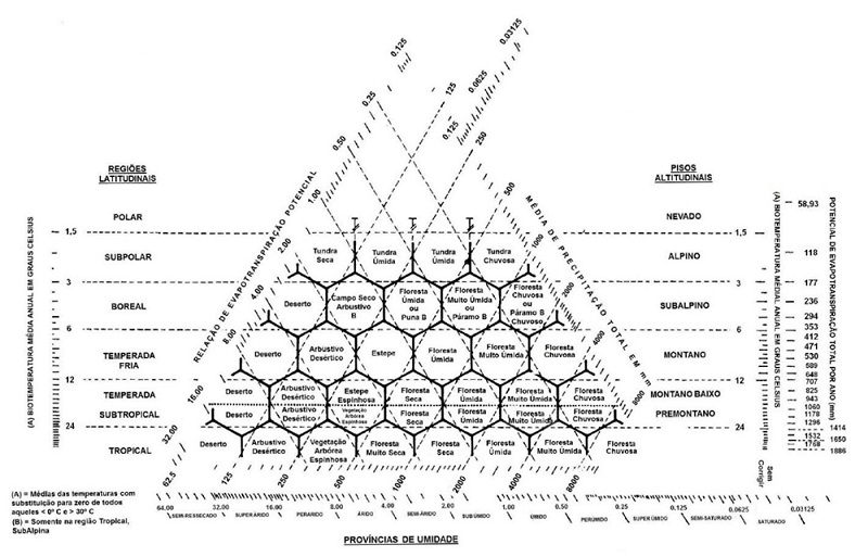 Diagram of Holdridge life zone classifications.