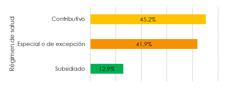 Distribucin porcentual por rgimen de salud
