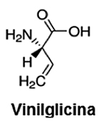 Estructura química de vinilglicina