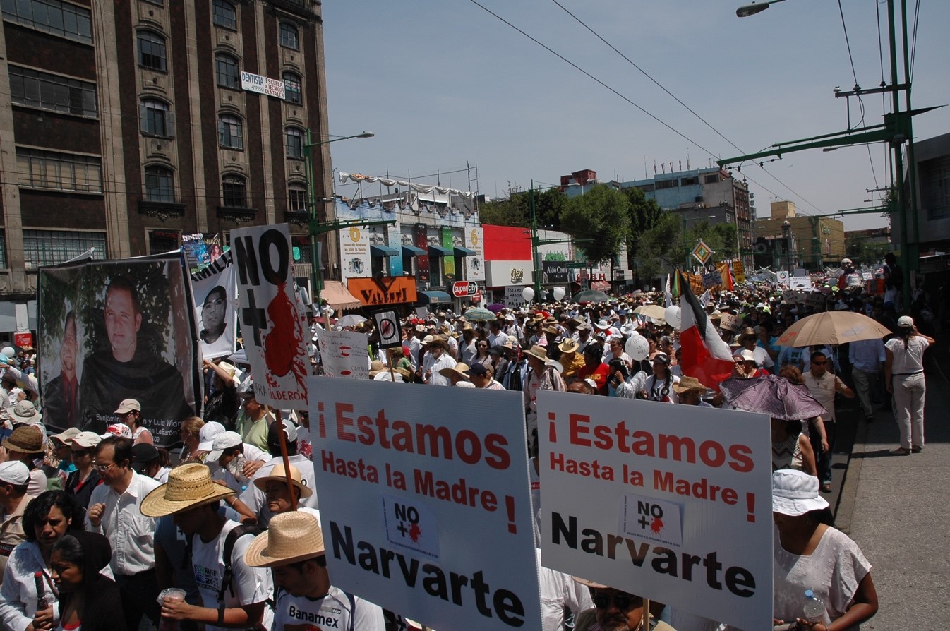 Marcha Nacional por la Paz, convocada por el poeta Javier Sicilia. Imágenes en la Ciudad de México el 8 de mayo de 2011.
