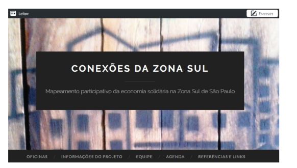 Figura 3. Capa e abas do blog &ldquo;Conex�es da Zona Sul&rdquo;