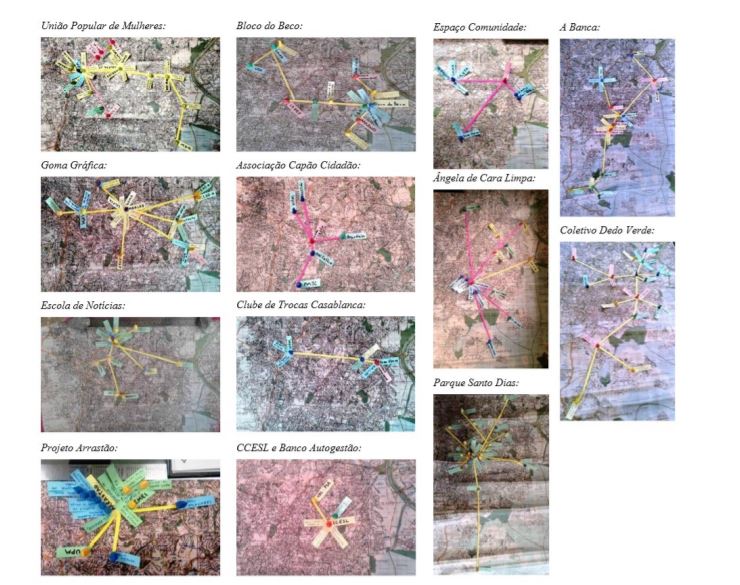 Figura 2. Fotos dos treze mapas das Redes de Rela��es