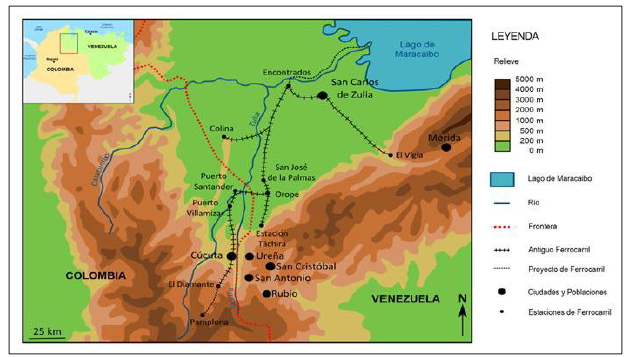 Antiguas l&iacute;neas f&eacute;rreas de C&uacute;cuta y el T&aacute;chira
