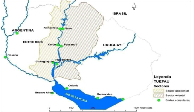 Consulados
argentinos y uruguayos en el EFAU