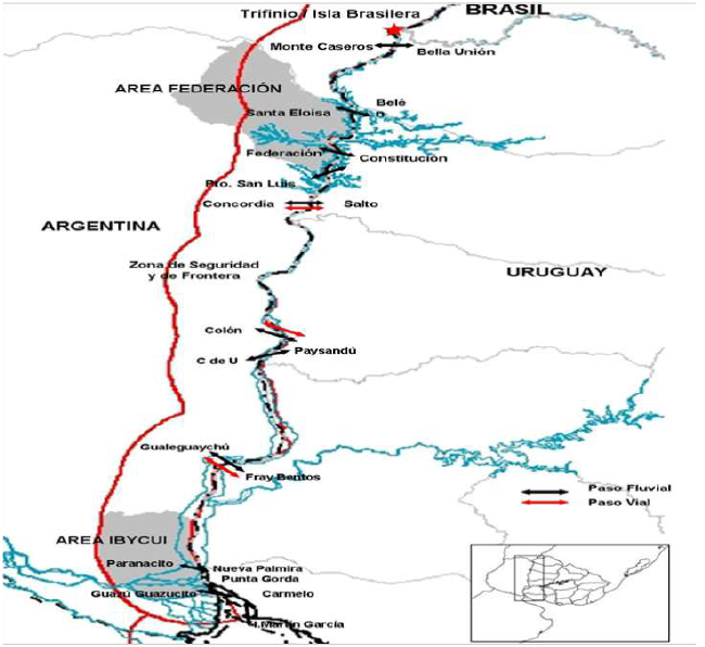 Pasos
fronterizos en el EFAU