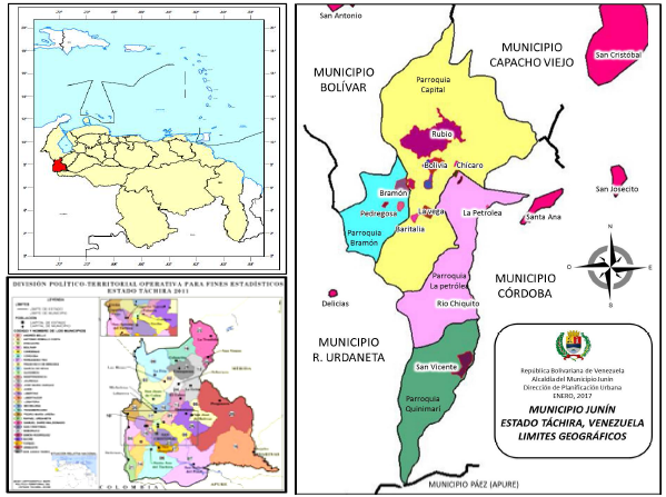 Mapa del Municipio Junín, estado Táchira.
Venezuela. 

 