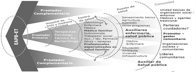 Componente primario y complementario de prestaci&oacute;n
en forma de red