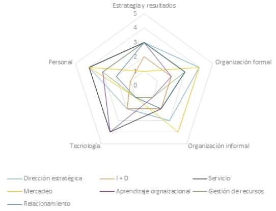 Resultados evaluaci&oacute;n de las capacidades de innovaci&oacute;n