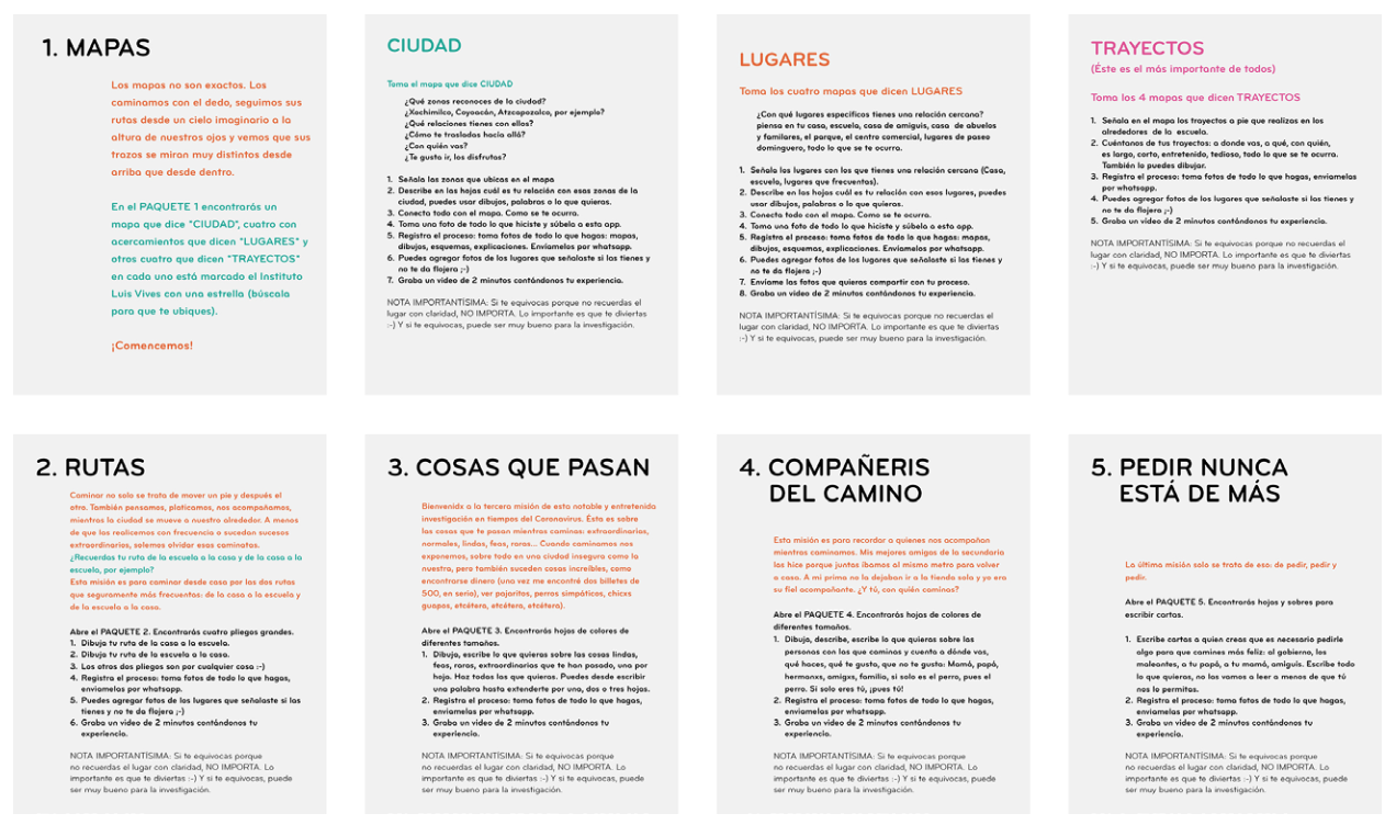 Instrucciones del paquete de actividades “Caminar desde casa”