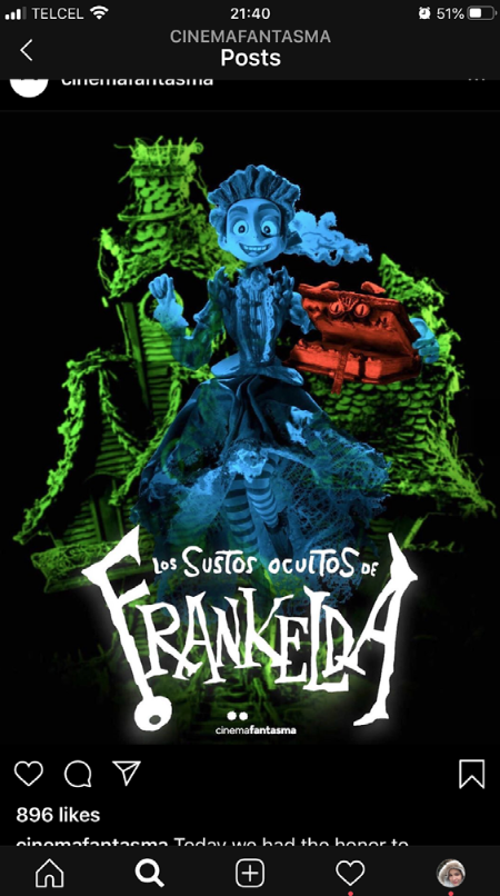 Instagram post announcing The secret scares of Frankelda
